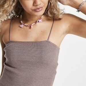 Retrod ribbed tank top brown size Medium Large @L